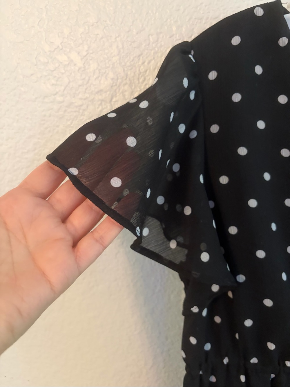 a new day Black Polka Dot V-Neck Maxi Dress - Picture 6 of 9